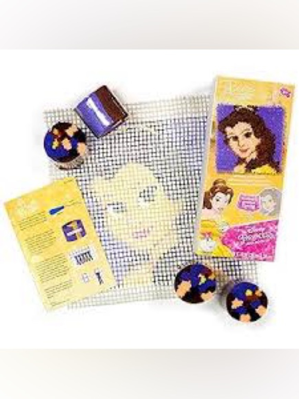 Dimensions Disney Princess Belle Latch Hook Craft Kit – 12” x 12” Canvas – Vinta